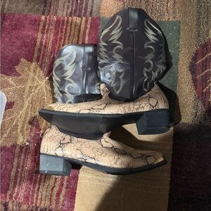 Snakeskin Western Ankle Boots